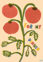 'For My Dinner' Tomato | Food | Retro | Kitchen | Risograph Style Print : A3